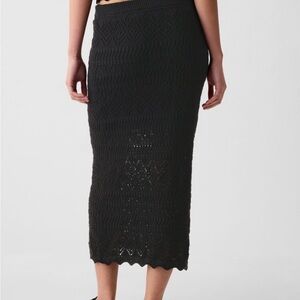 Gap Black Crochet Midi Skirt